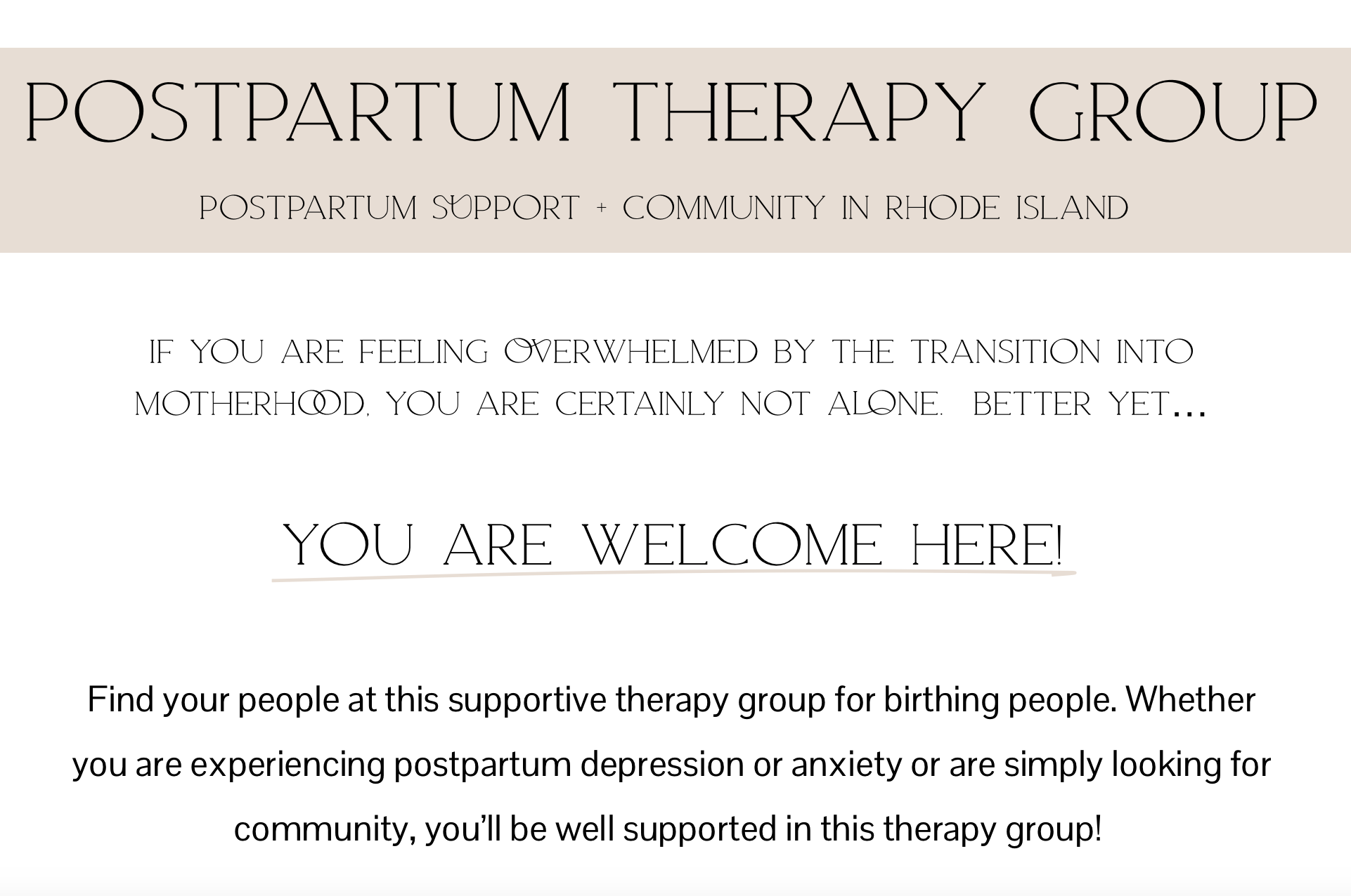 Postpartum Therapy Group Rhode Island 