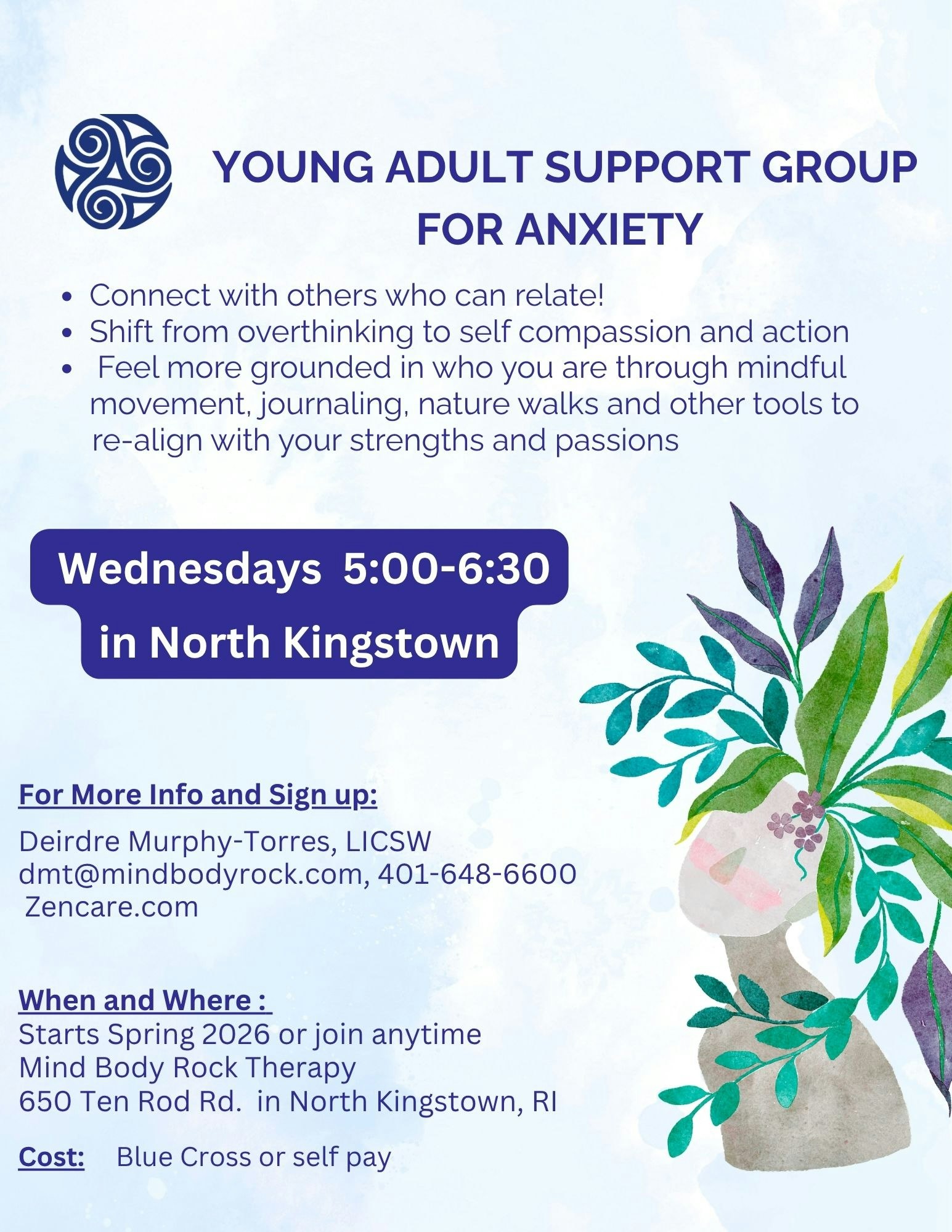 Young Adult Support Group for Anxiety/Depression, ADHD