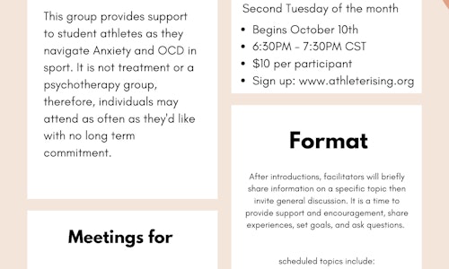 Anxiety in Athletes Support Group