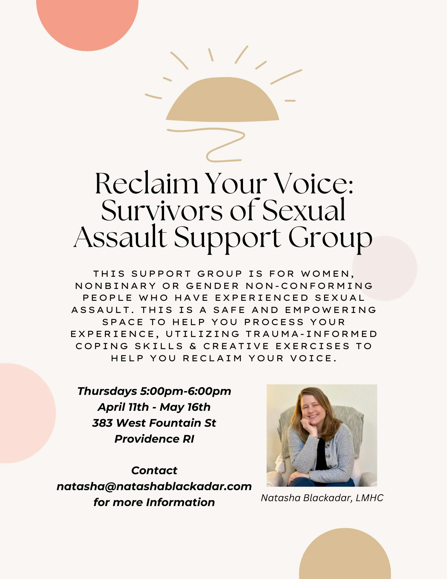 Reclaiming Your Voice: Survivors of Sexual Assault Support Group