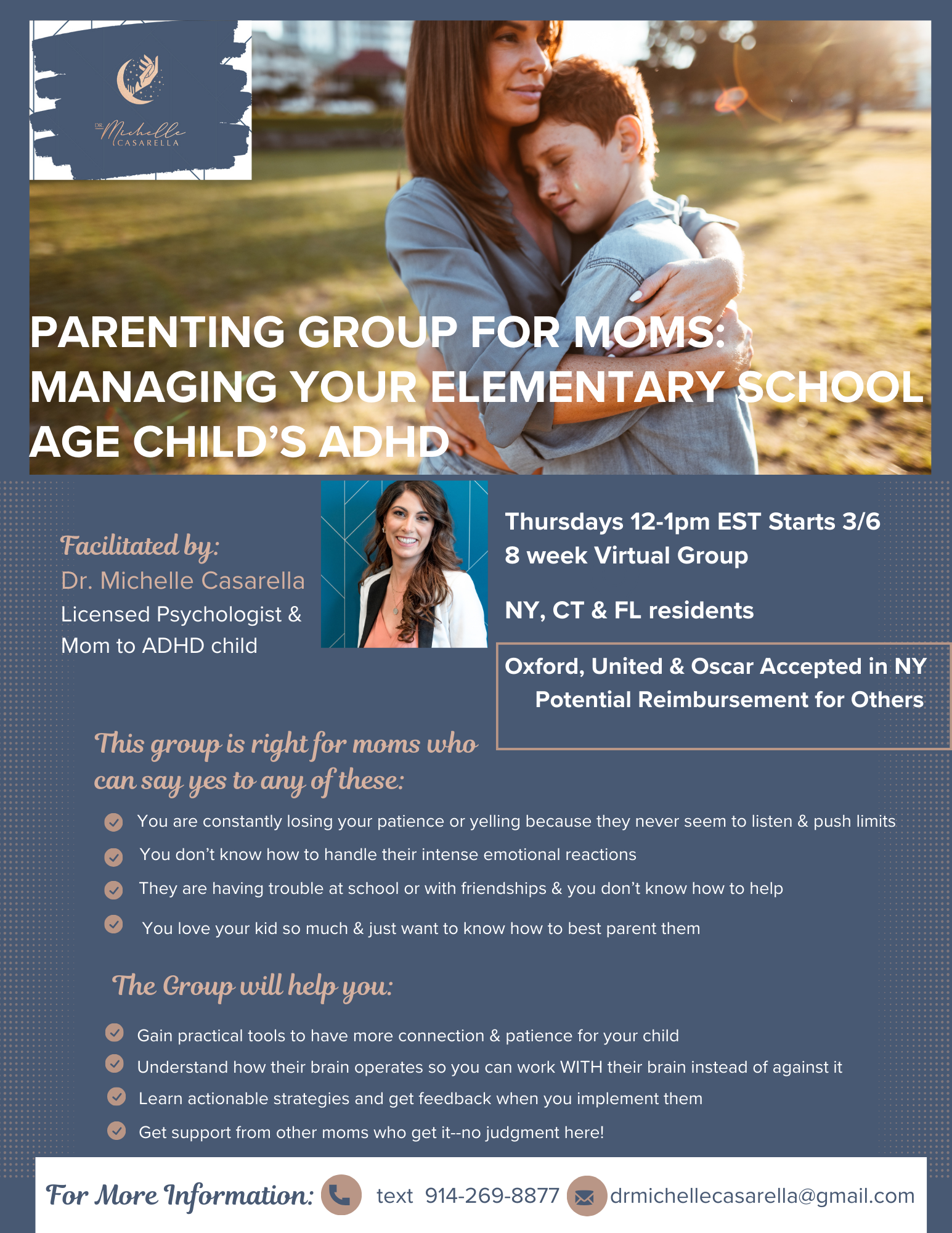 Parenting Group for Moms: Managing Your Elementary School Age Child's ADHD