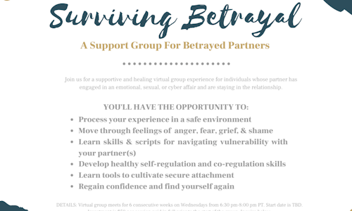 Surviving Betrayal: A Support Group For Betrayed Partners That Stay