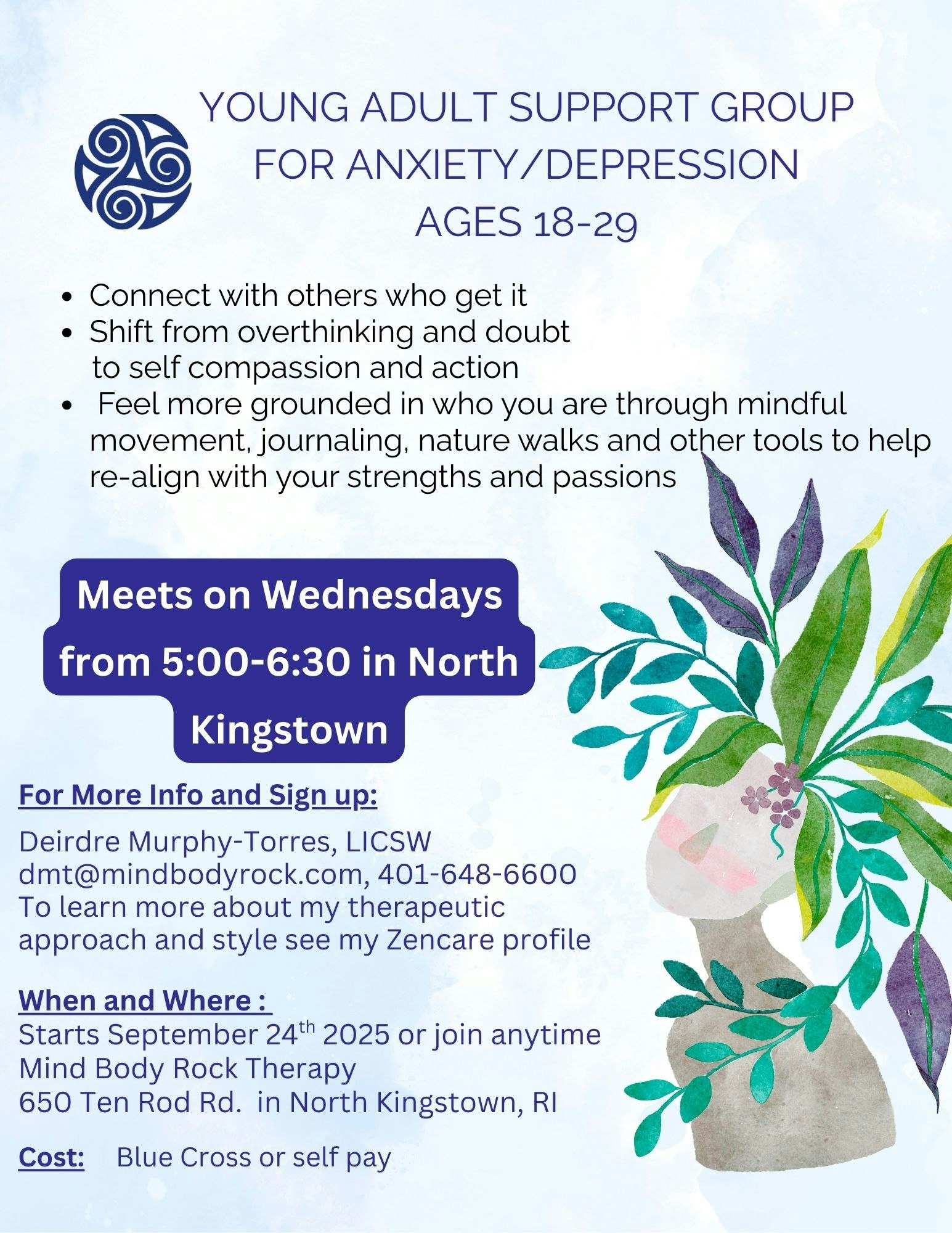 Young Adult Support Group for Anxiety/Depression, ADHD