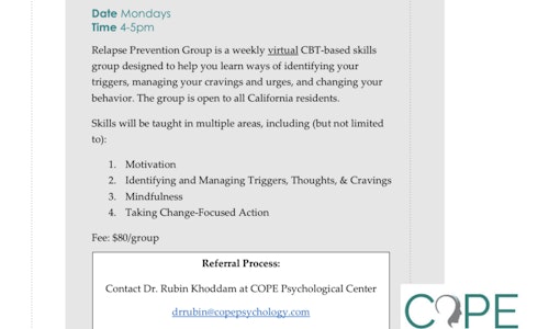 CBT Skills for Relapse Prevention