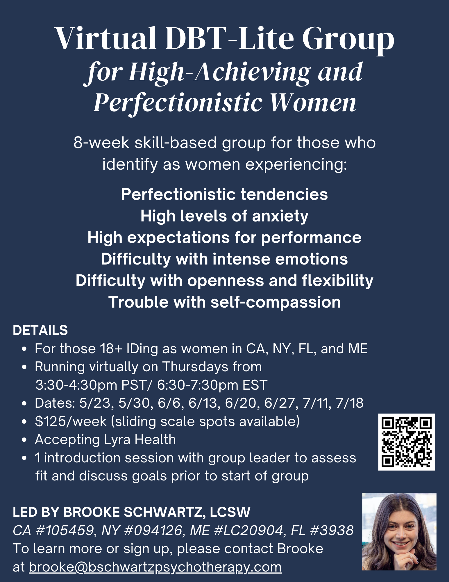DBT-Lite for High-Achieving/Perfectionistic Adult Women